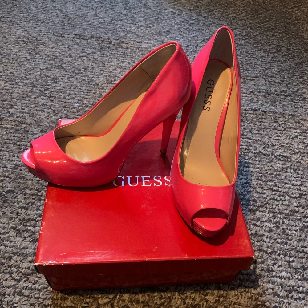 Cute coral dressy heels